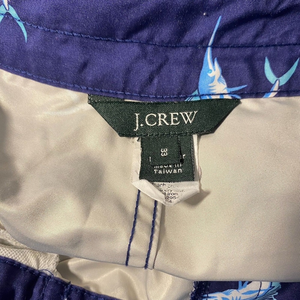 J Crew Men's Board Shorts Swimsuit Size 33 Navy Swordfish Print - Picture 3 of 11